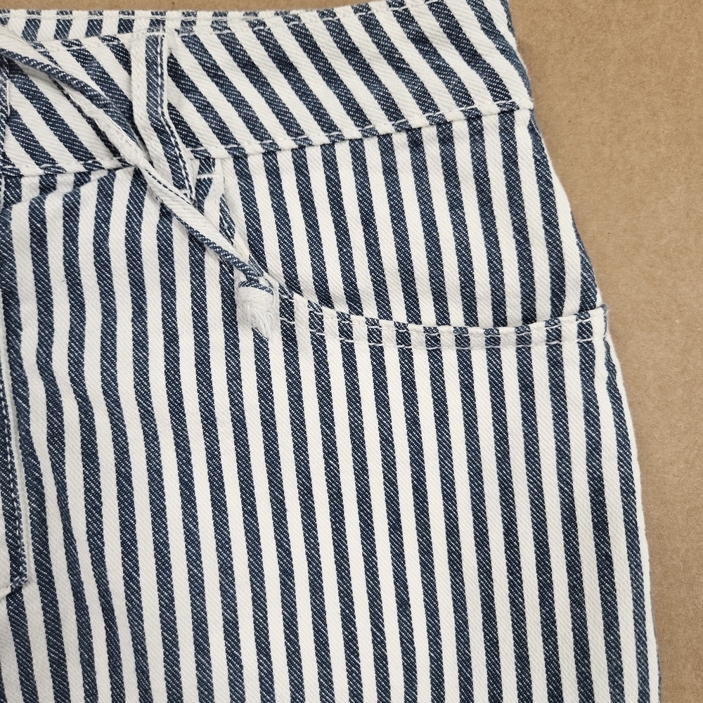 0067 Pacsun Striped Denim Blue White Mini Skirt Festival Cowgirl Y2K Size 26 - Picture 7 of 12